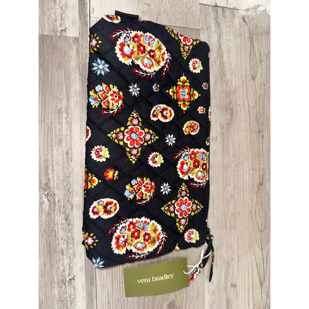 Vera Bradley Medium Pouch Women Black North Star Sky Quilted Floral NWT Medium - Picture 3 of 5